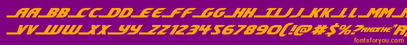 shiningheraldexpandital Font – Orange Fonts on Purple Background