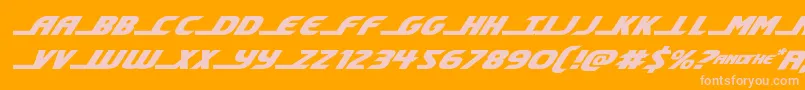 shiningheraldexpandital Font – Pink Fonts on Orange Background