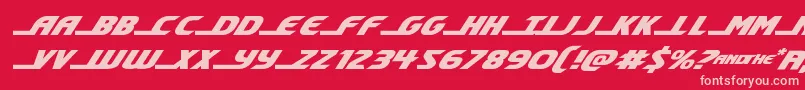 shiningheraldexpandital Font – Pink Fonts on Red Background