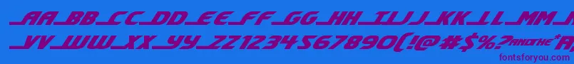 shiningheraldexpandital Font – Purple Fonts on Blue Background