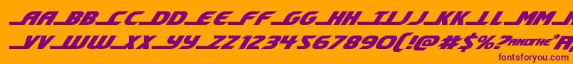 shiningheraldexpandital Font – Purple Fonts on Orange Background