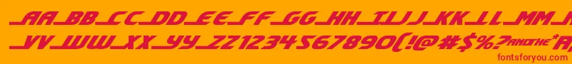 フォントshiningheraldexpandital – オレンジの背景に赤い文字
