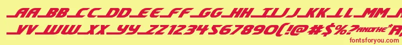 shiningheraldexpandital Font – Red Fonts on Yellow Background