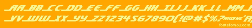 shiningheraldexpandital Font – Yellow Fonts on Orange Background