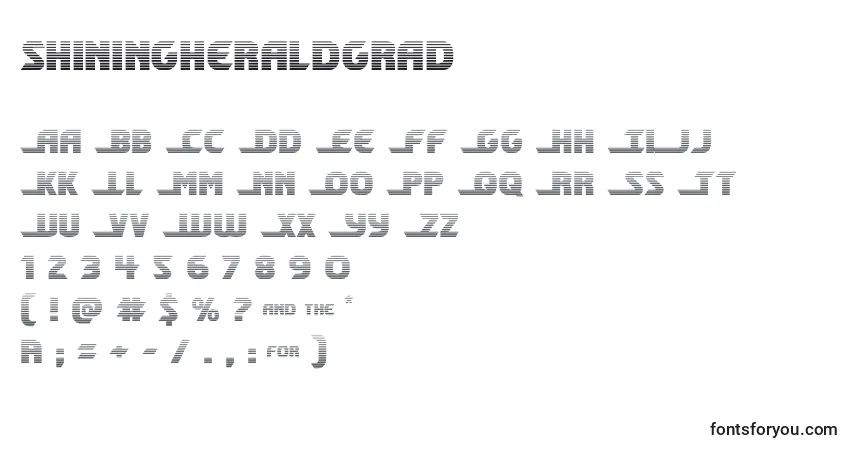 Shiningheraldgrad (140717)-fontti – aakkoset, numerot, erikoismerkit