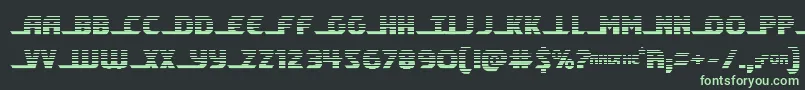 Fonte shiningheraldgrad – fontes verdes em um fundo preto