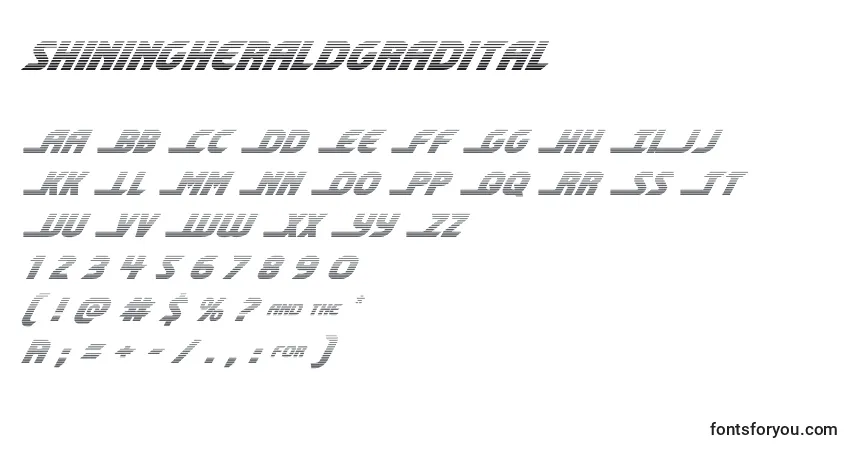 Shiningheraldgradital (140719)フォント–アルファベット、数字、特殊文字