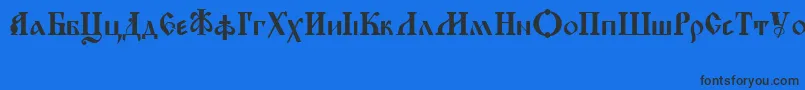 KirillicaWincyr Font – Black Fonts on Blue Background