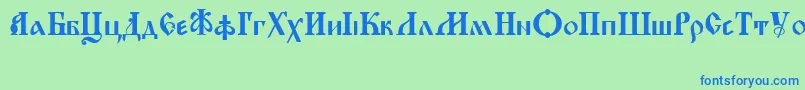 KirillicaWincyr Font – Blue Fonts on Green Background