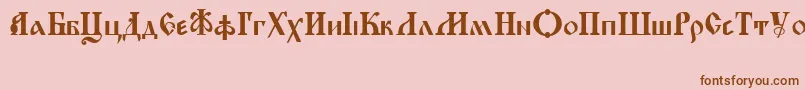 KirillicaWincyr Font – Brown Fonts on Pink Background