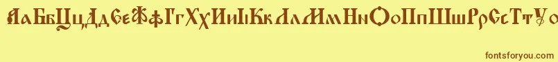 KirillicaWincyr Font – Brown Fonts on Yellow Background