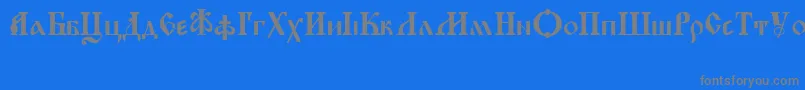 フォントKirillicaWincyr – 青い背景に灰色の文字