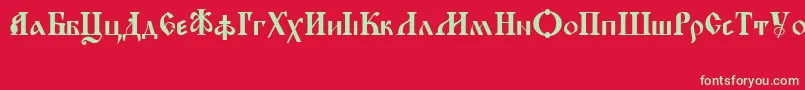 KirillicaWincyr Font – Green Fonts on Red Background