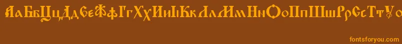 KirillicaWincyr Font – Orange Fonts on Brown Background