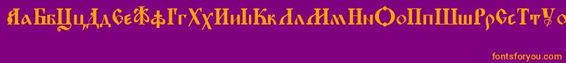 KirillicaWincyr Font – Orange Fonts on Purple Background