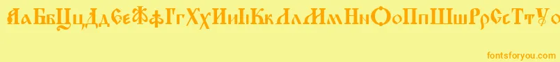 KirillicaWincyr Font – Orange Fonts on Yellow Background