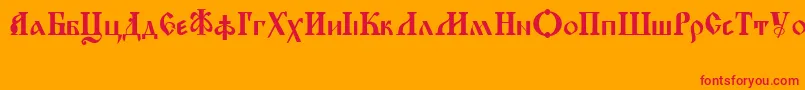 KirillicaWincyr Font – Red Fonts on Orange Background