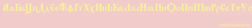 KirillicaWincyr Font – Yellow Fonts on Pink Background