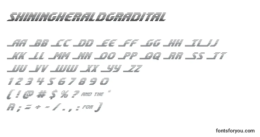 A fonte Shiningheraldgradital (140720) – alfabeto, números, caracteres especiais