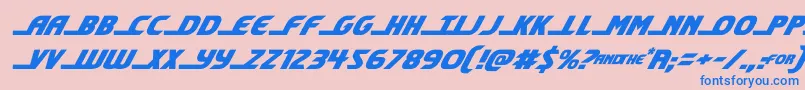 shiningheraldital Font – Blue Fonts on Pink Background