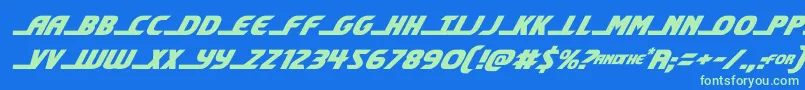 shiningheraldital Font – Green Fonts on Blue Background