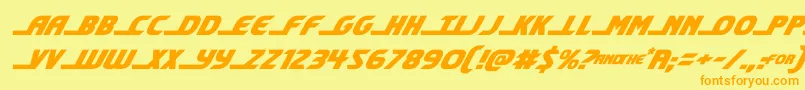 shiningheraldital Font – Orange Fonts on Yellow Background