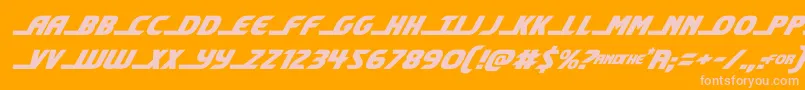 shiningheraldital Font – Pink Fonts on Orange Background