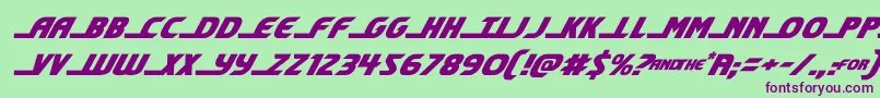 shiningheraldital Font – Purple Fonts on Green Background