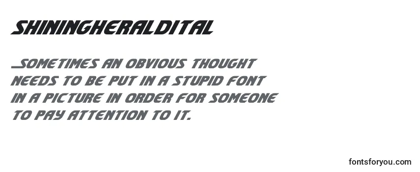 Review of the Shiningheraldital (140721) Font