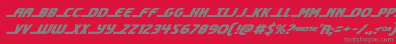 shiningheraldital Font – Gray Fonts on Red Background