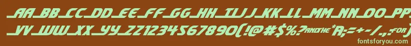 shiningheraldital Font – Green Fonts on Brown Background