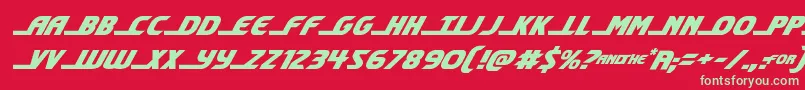 shiningheraldital Font – Green Fonts on Red Background
