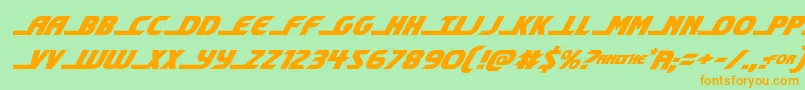 shiningheraldital Font – Orange Fonts on Green Background