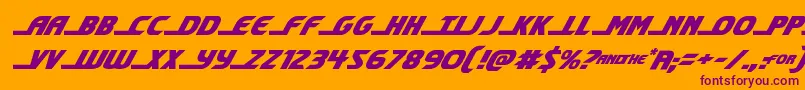 shiningheraldital Font – Purple Fonts on Orange Background