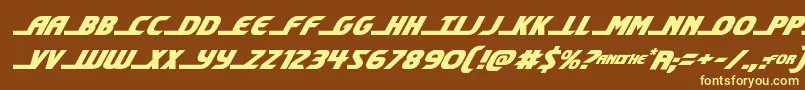 shiningheraldital Font – Yellow Fonts on Brown Background