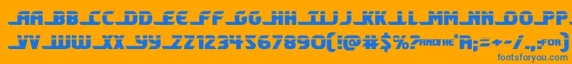 フォントshiningheraldlaser – オレンジの背景に青い文字