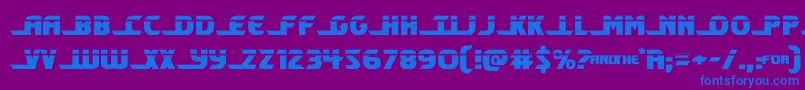 フォントshiningheraldlaser – 紫色の背景に青い文字
