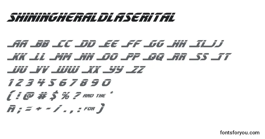 Shiningheraldlaserital (140725)-fontti – aakkoset, numerot, erikoismerkit