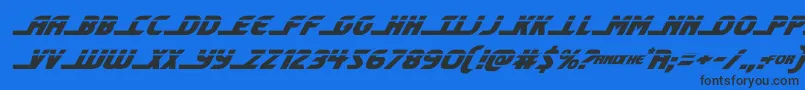 Шрифт shiningheraldlaserital – чёрные шрифты на синем фоне