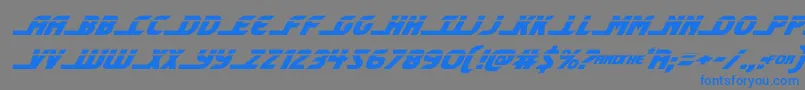 フォントshiningheraldlaserital – 灰色の背景に青い文字