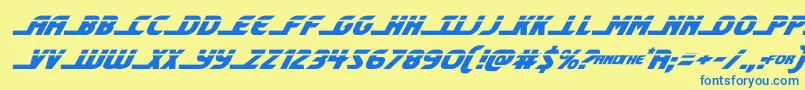 shiningheraldlaserital Font – Blue Fonts on Yellow Background