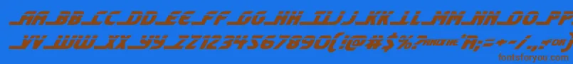 shiningheraldlaserital-Schriftart – Braune Schriften auf blauem Hintergrund