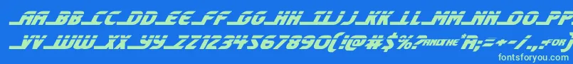 shiningheraldlaserital Font – Green Fonts on Blue Background