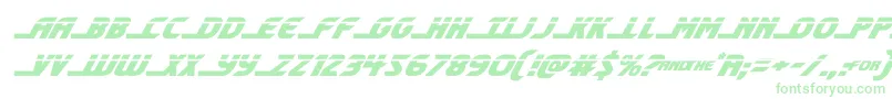 Fonte shiningheraldlaserital – fontes verdes em um fundo branco