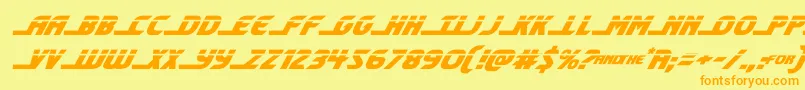 shiningheraldlaserital-Schriftart – Orangefarbene Schriften auf gelbem Hintergrund