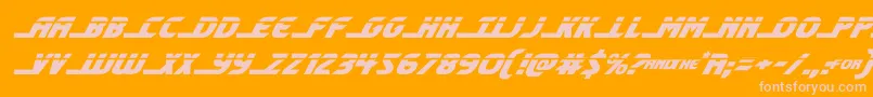 shiningheraldlaserital-fontti – vaaleanpunaiset fontit oranssilla taustalla
