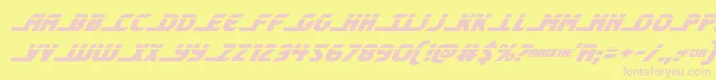 shiningheraldlaserital Font – Pink Fonts on Yellow Background