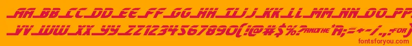 shiningheraldlaserital Font – Red Fonts on Orange Background