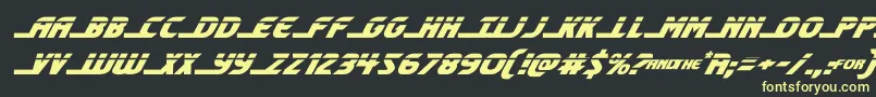 フォントshiningheraldlaserital – 黒い背景に黄色の文字