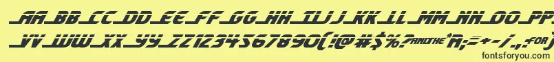 shiningheraldlaserital Font – Black Fonts on Yellow Background